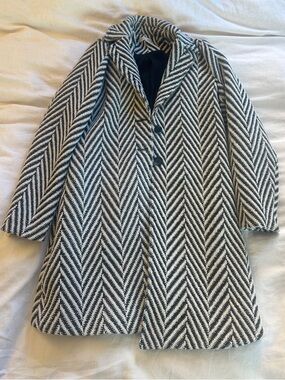 Black & White Chevron Knit Coat (S)